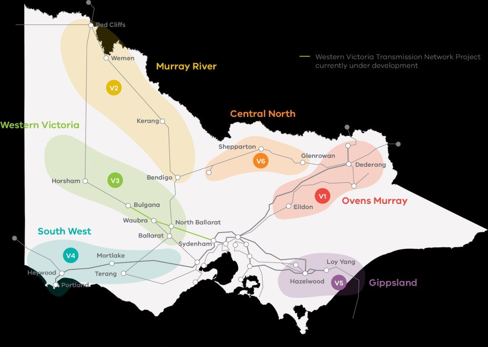 6 Victorian Renewable Energy Zones (REZs)
