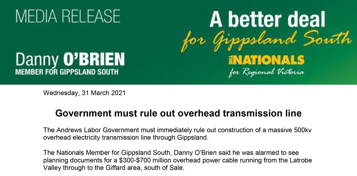 Government must rule out overhead transmission line
