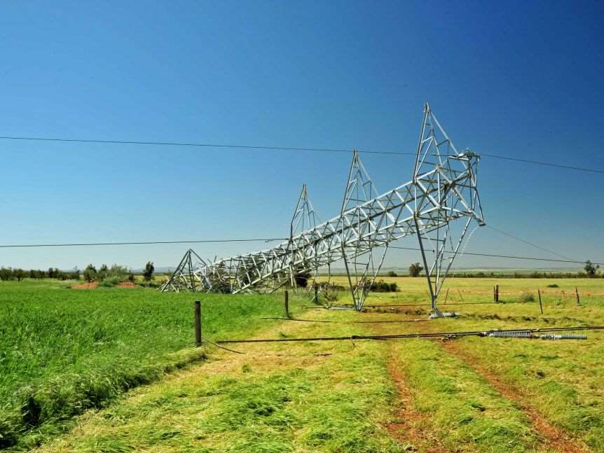 Fallen 275 kV tower in South Australia